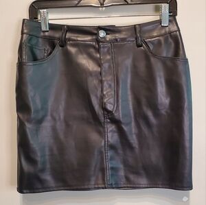 104. Wet Seal Faux Leather Skirt - Black